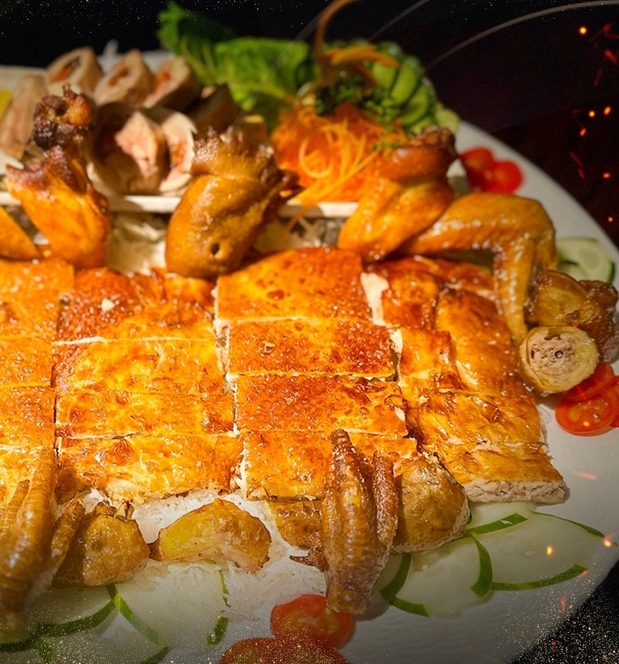 香酥瑤柱拉皮雞(三吃)